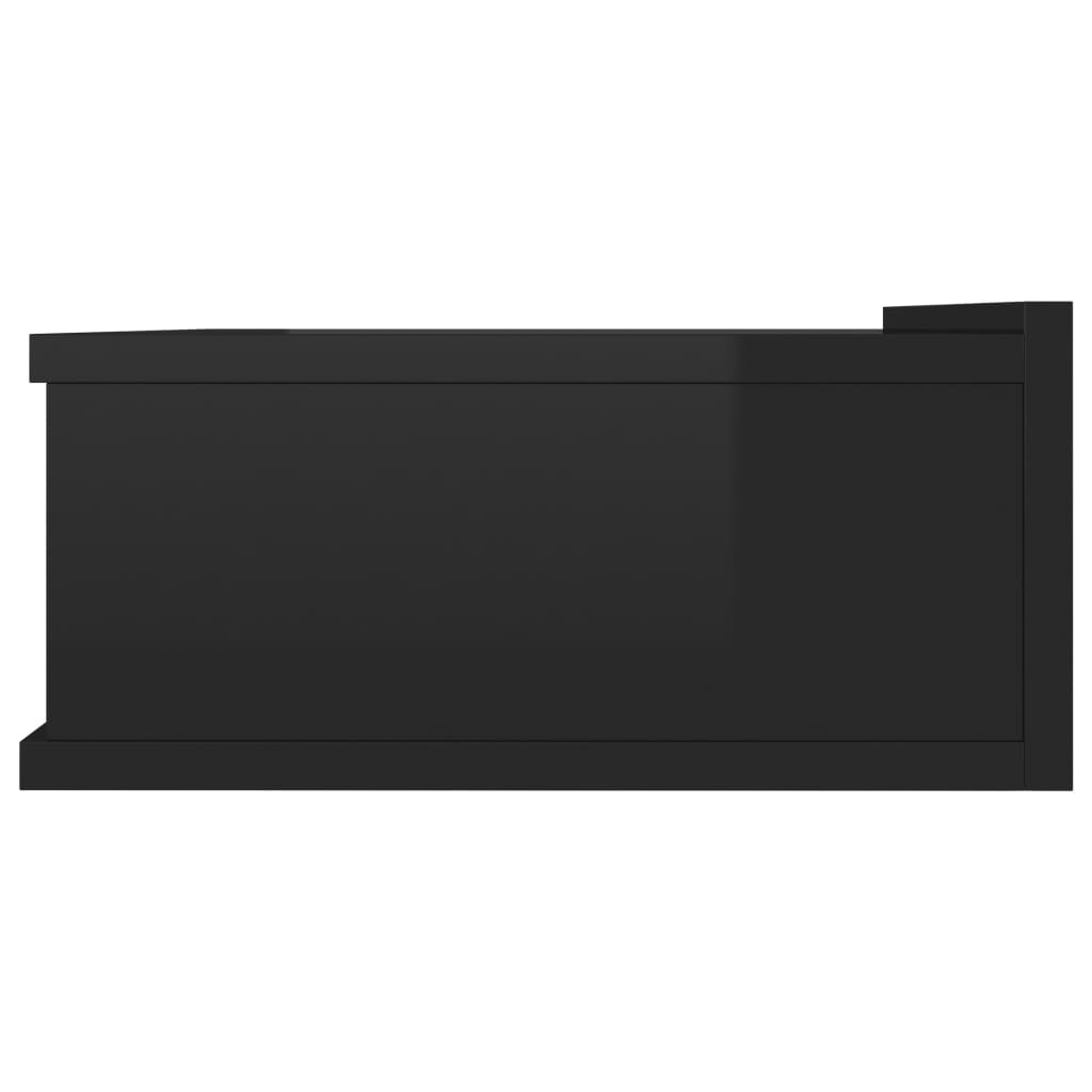 vidaXL Flytende nattbord 2 stk høyglans svart konstruert tre