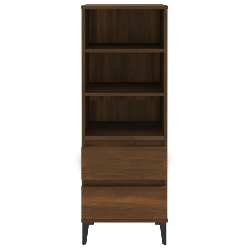 vidaXL Highboard brun eik 40x36x110 cm konstruert tre