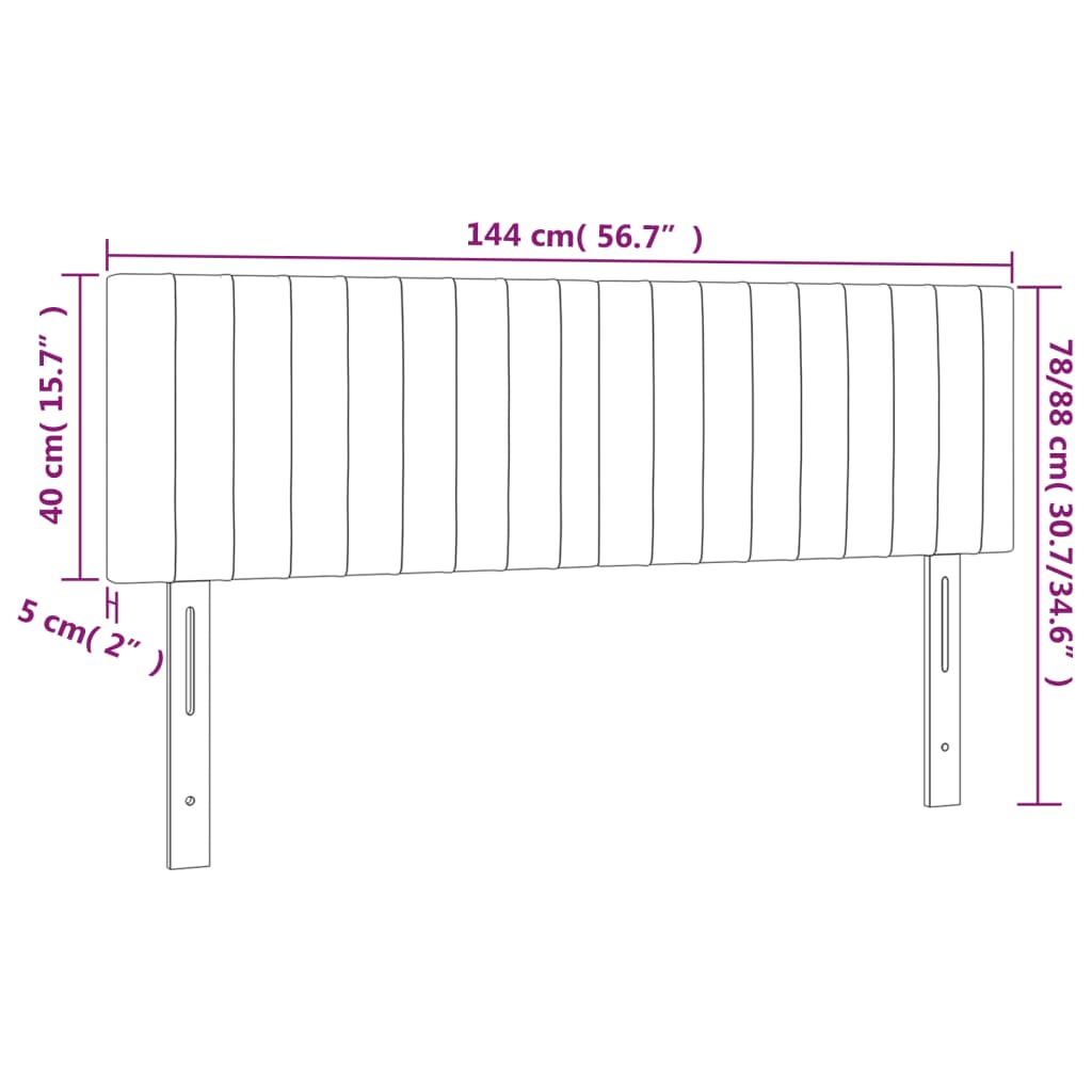 vidaXL Hodegavler 2 stk mørkegrå 72x5x78/88 cm fløyel