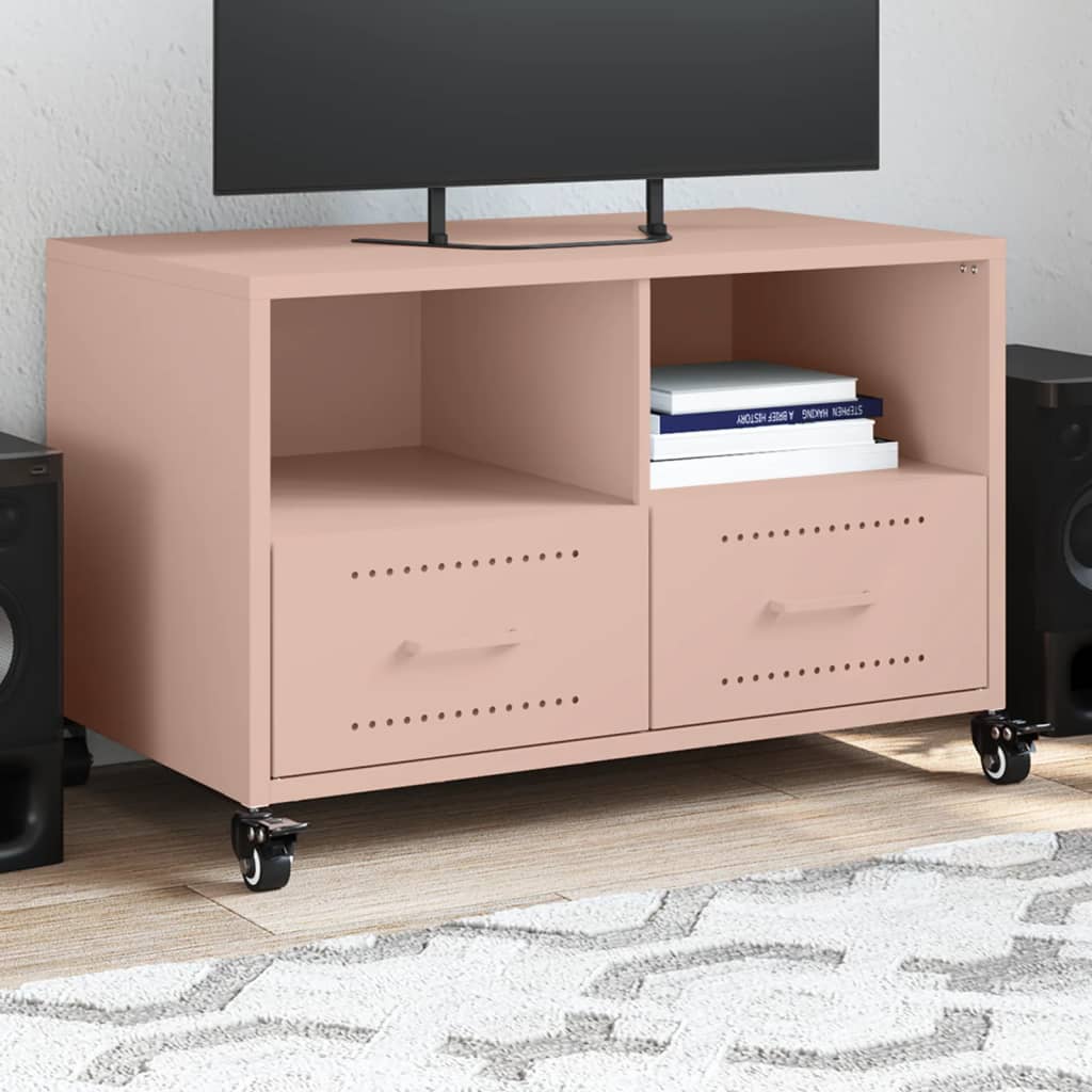 vidaXL TV-benk rosa 68x39x43,5 cm stål