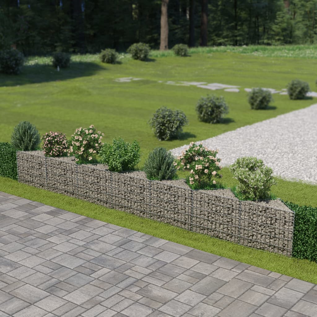 vidaXL Gabion galvanisert stål 450x30x50 cm