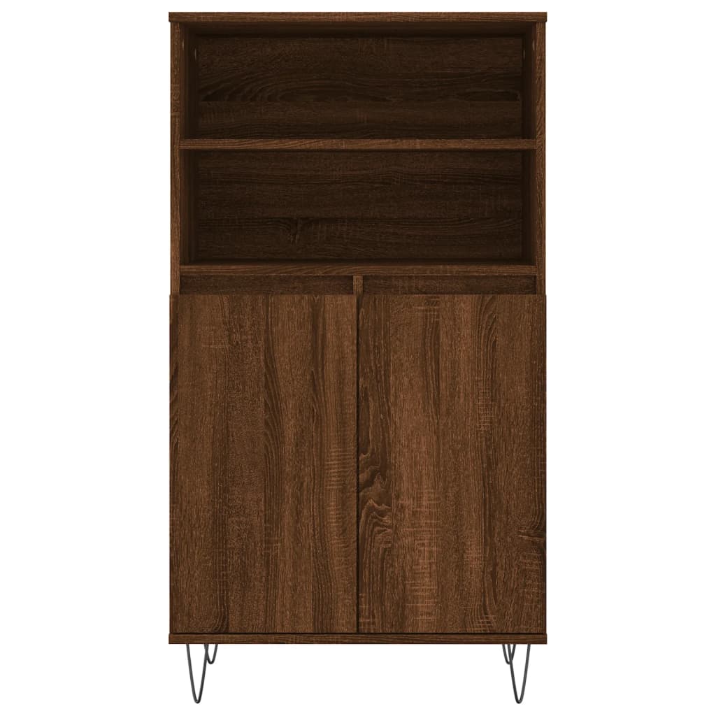 vidaXL Highboard brun eik 60x36x110 cm konstruert tre