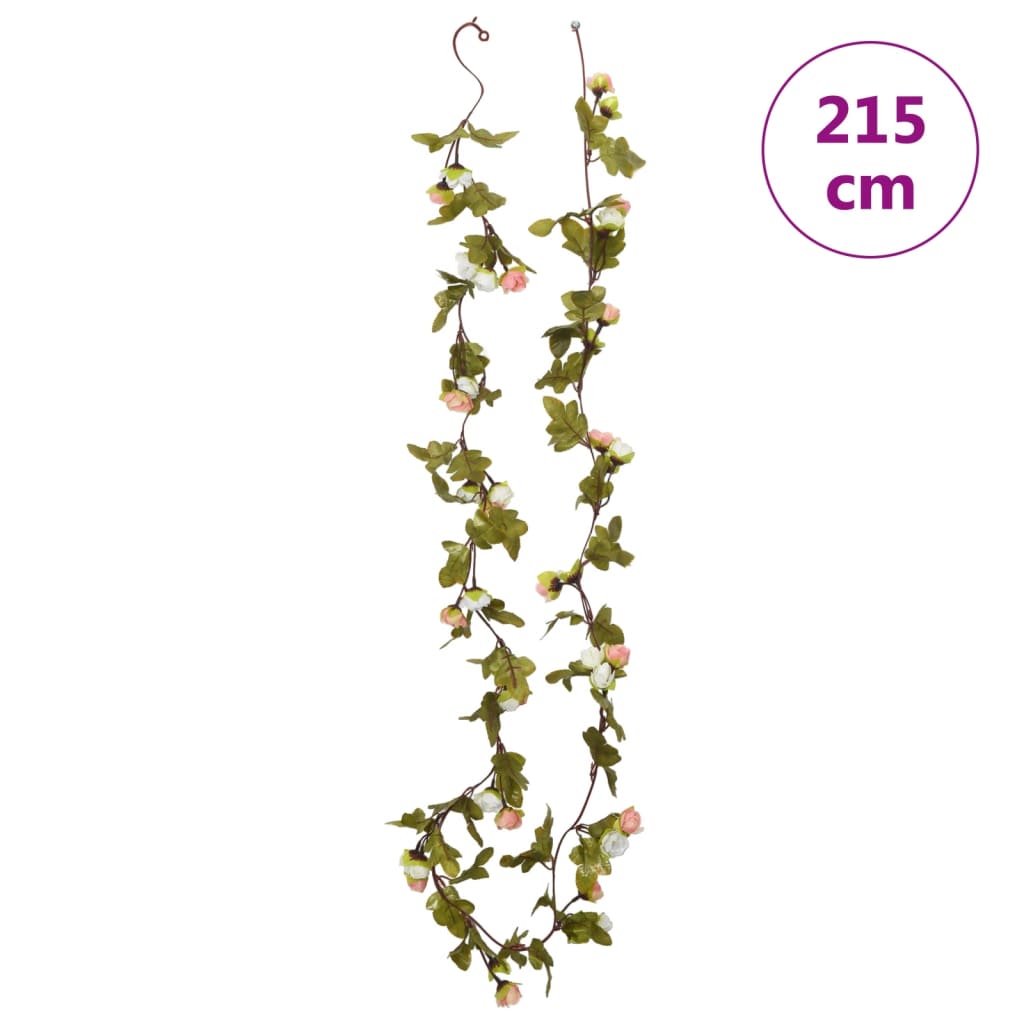 vidaXL Blomsterkranser for jul 6 stk champagne 215 cm