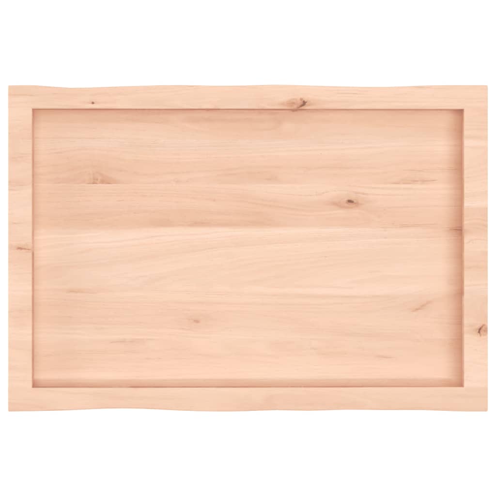 vidaXL Bordplate 80x50x(2-4) cm ubehandlet heltre eik naturlig kant