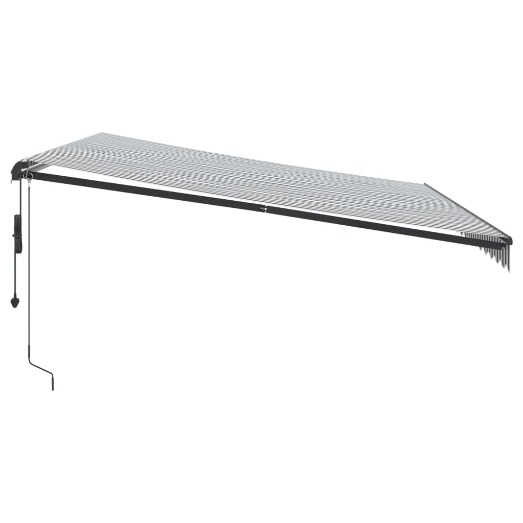 vidaXL Automatisk uttrekkbar markise LED antrasitt og hvit 450x350 cm