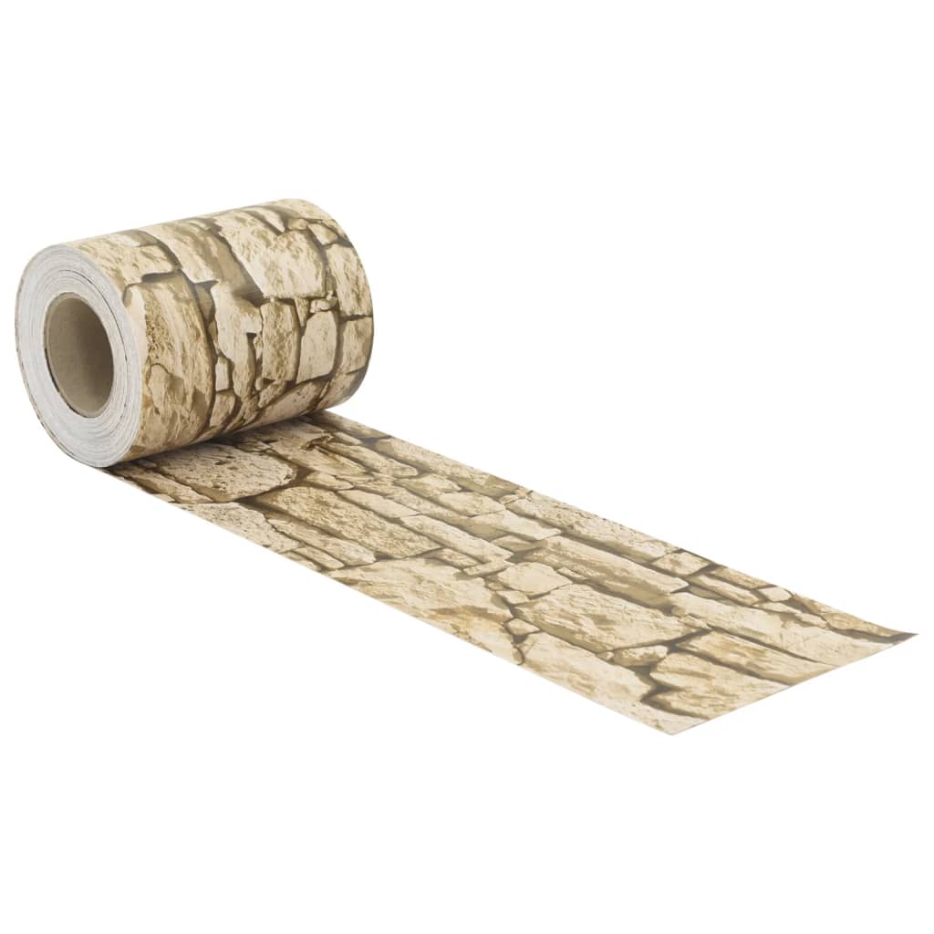 vidaXL Hageskjerm med grovt steinutseende beige 35x0,19 m PVC