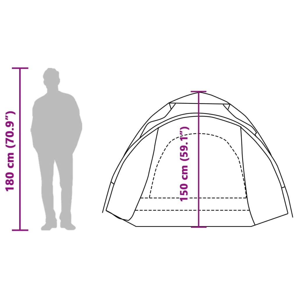 vidaXL Campingtelt 3 personer blå hurtigutløser