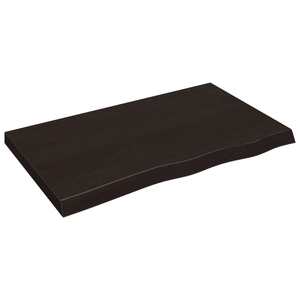 vidaXL Benkeplate til bad mørkebrun 100x60x(2-6) cm behandlet heltre