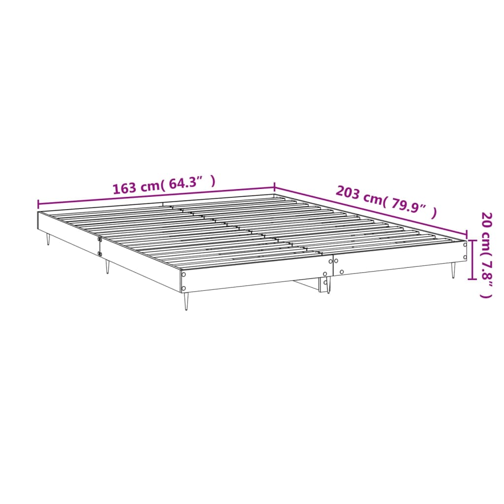 vidaXL Sengeramme uten madrass brun eik 160x200 cm konstruert tre