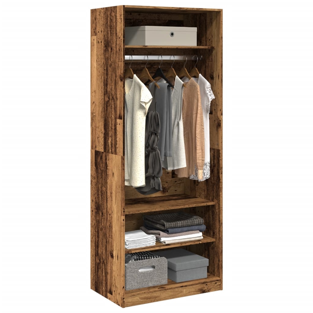 vidaXL Garderobe gammelt tre 80x50x200 cm konstruert tre