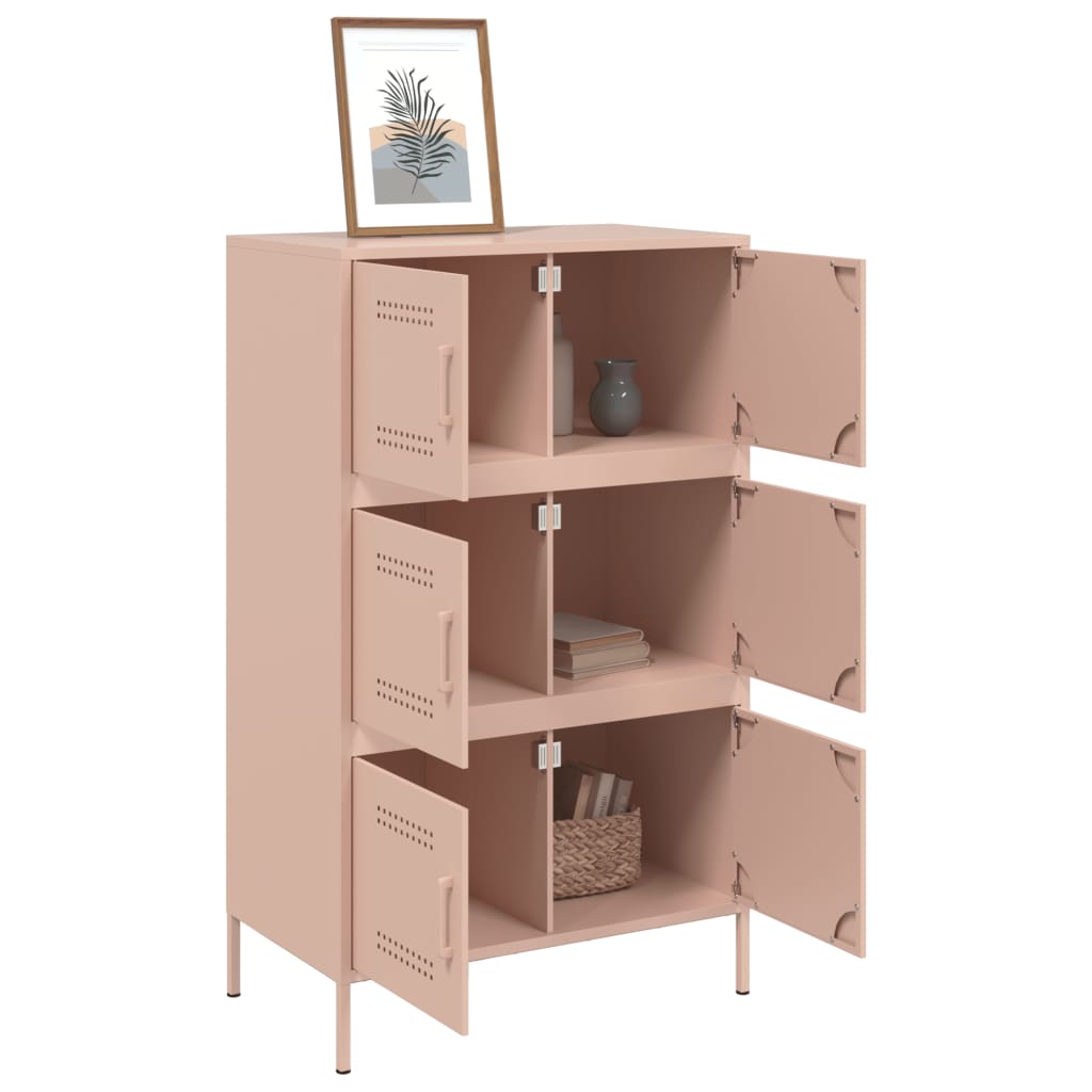 vidaXL Highboard rosa 68x39x113 cm stål