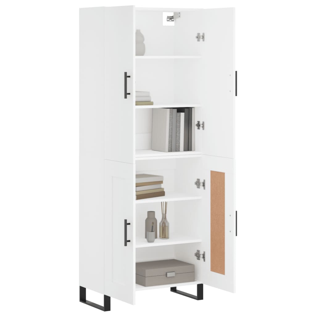 vidaXL Highboard hvit 69,5x34x180 cm konstruert tre