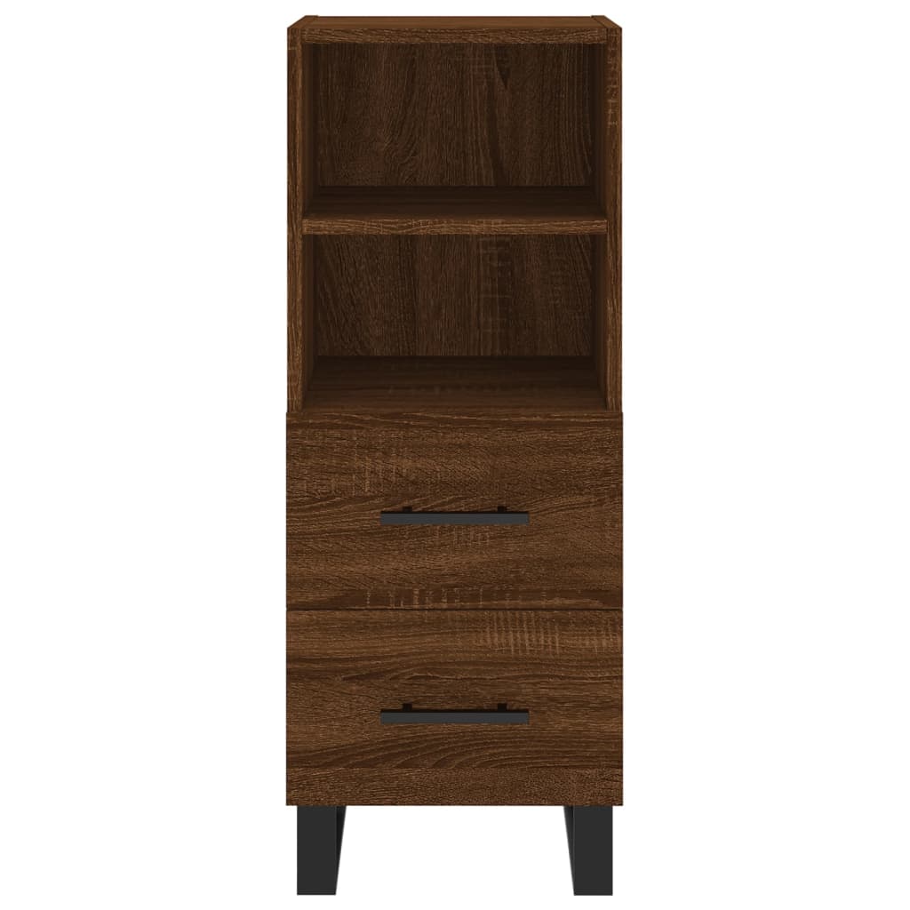 vidaXL Highboard brun eik 34,5x34x180 cm konstruert tre