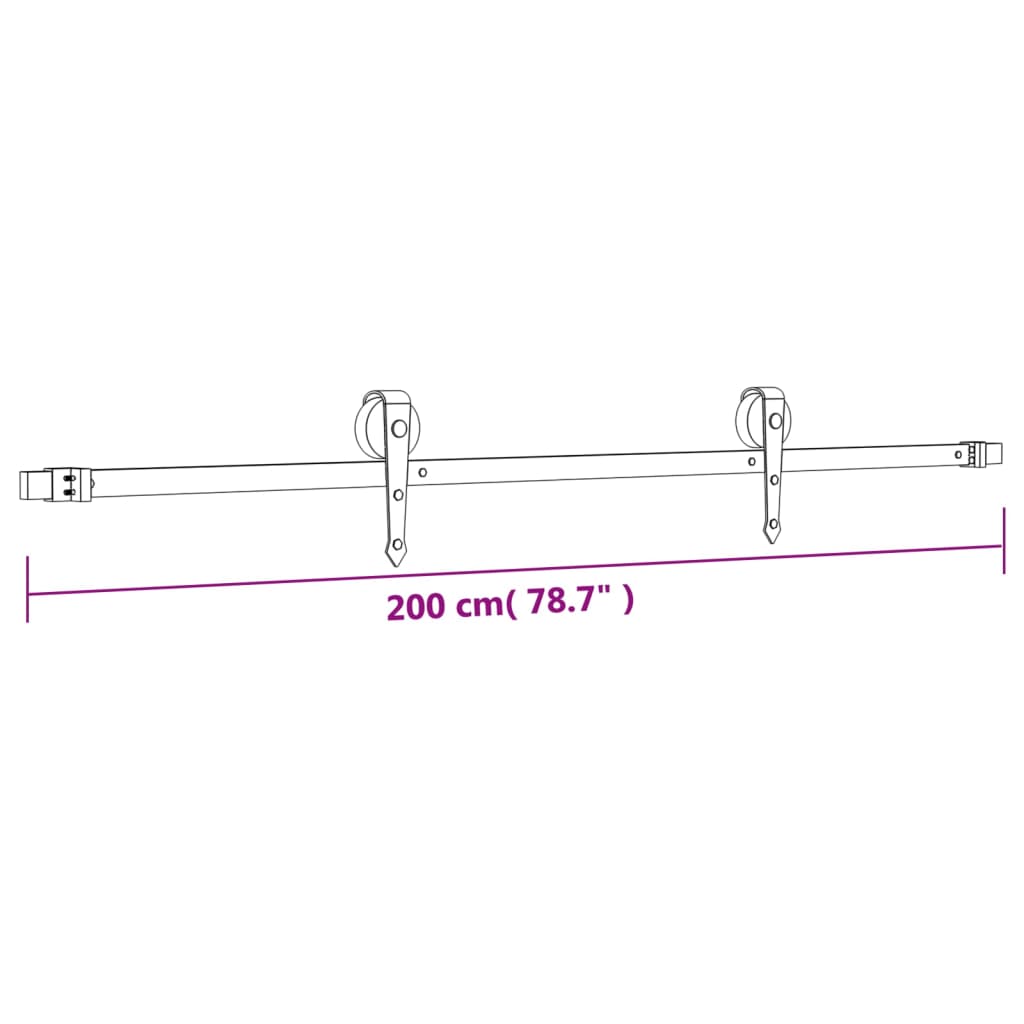 vidaXL Skyvedør med monteringstilbehør 90x210 cm heltre furu