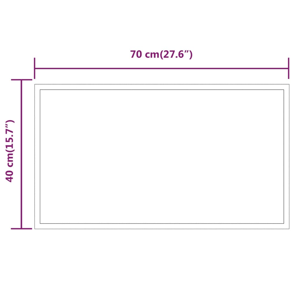 vidaXL Baderomsspeil med LED 40x70 cm