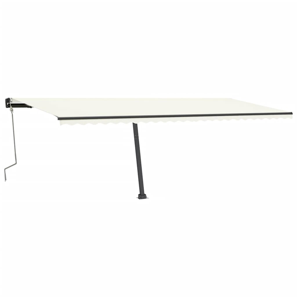 vidaXL Manuell uttrekkbar markise med LED 600x350 cm kremhvit