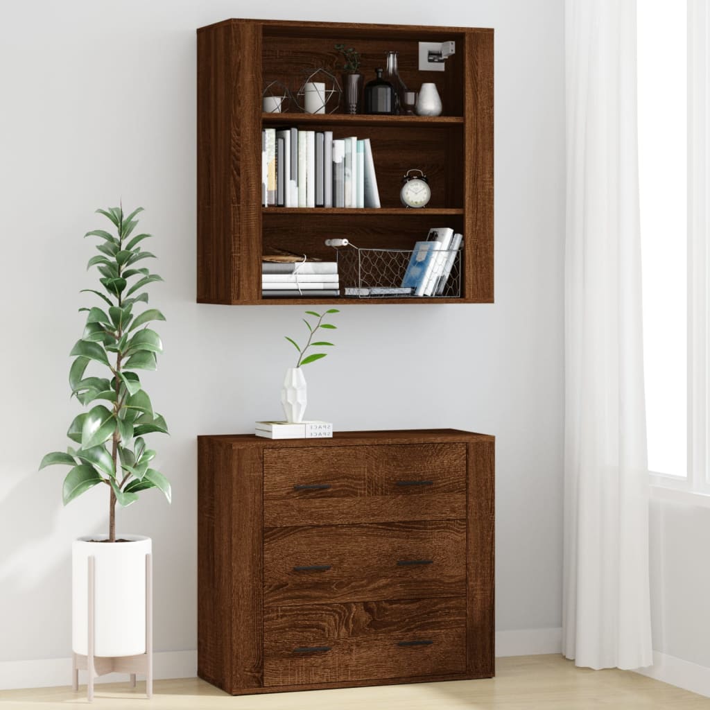 vidaXL Highboard brun eik konstruert tre