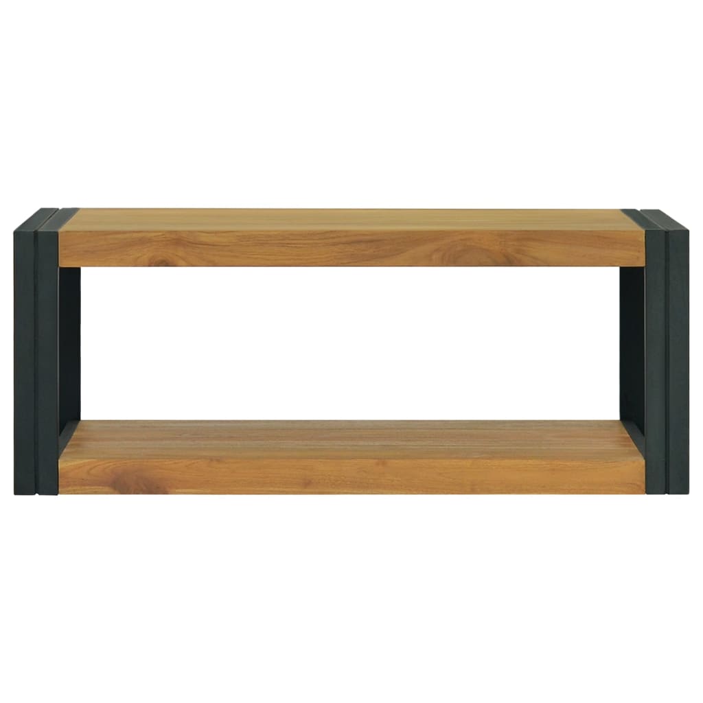 vidaXL Veggmontert baderomsskap 90x45x35 cm heltre teak