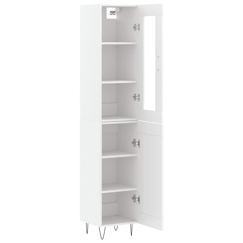 vidaXL Highboard hvit 34,5x34x180 cm konstruert tre