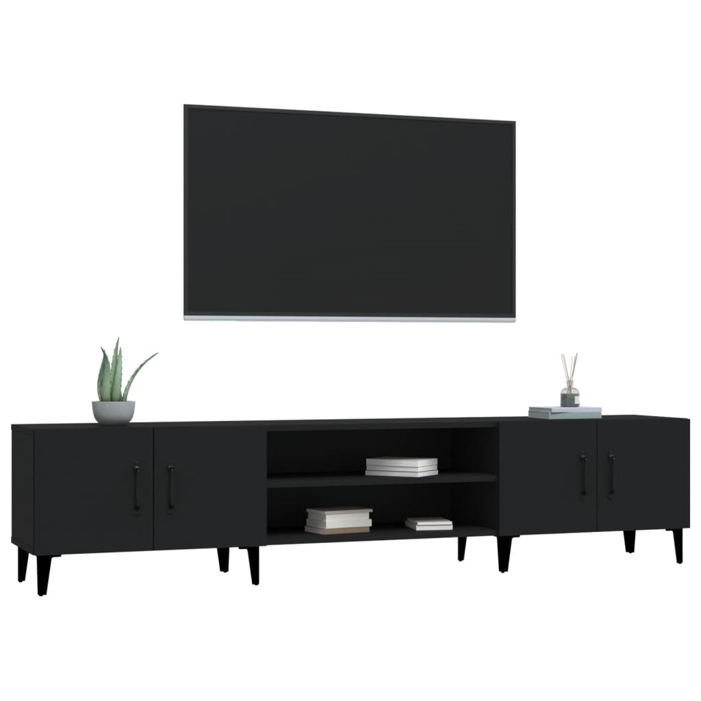 vidaXL TV-benk svart 180x31,5x40 cm konstruert tre