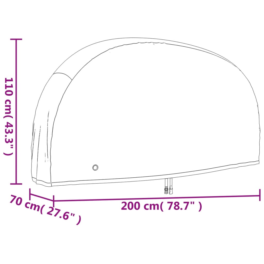 vidaXL Sykkeltrekk svart 200x70x110 cm 190T oxford