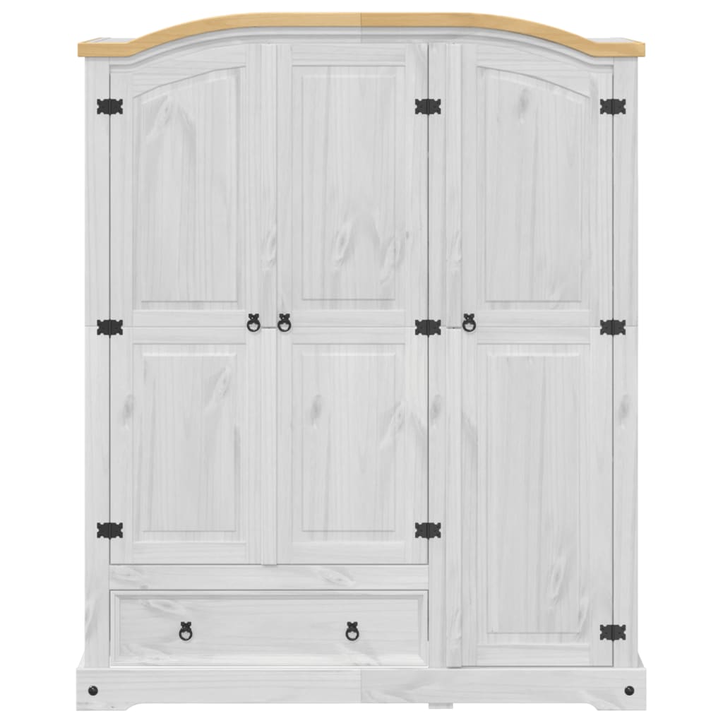 vidaXL Garderobe Corona hvit 151,5x52x186 cm heltre furu