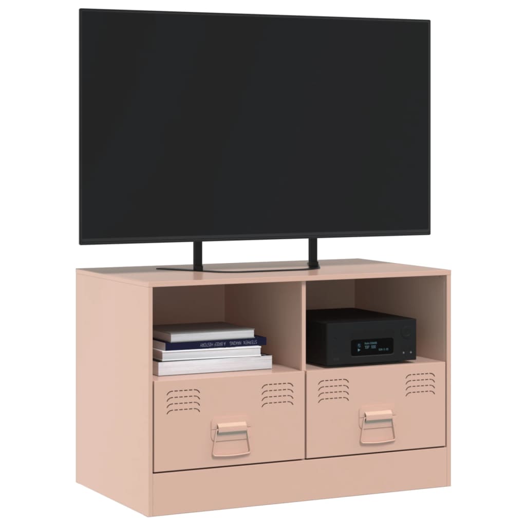 vidaXL TV-benk rosa 67x39x44 cm stål