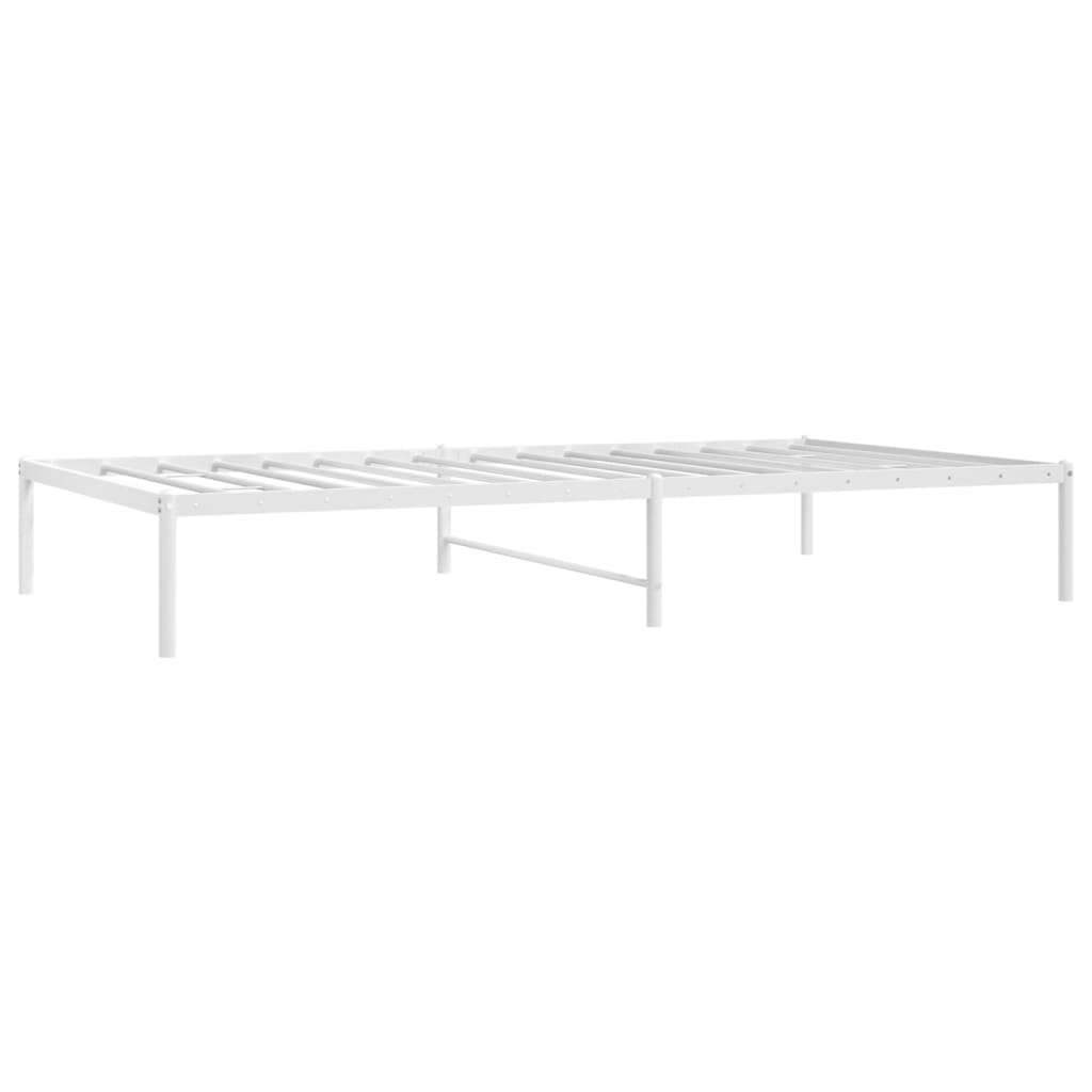 vidaXL Sengeramme i metall hvit 75x190 cm