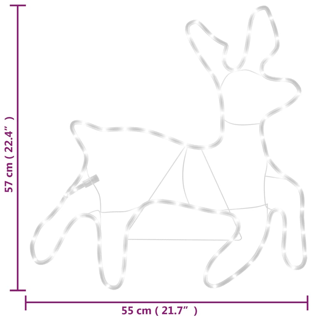 vidaXL Julereinsdyrfigurer med LED 2 stk varmhvit 57x55x4,5 cm