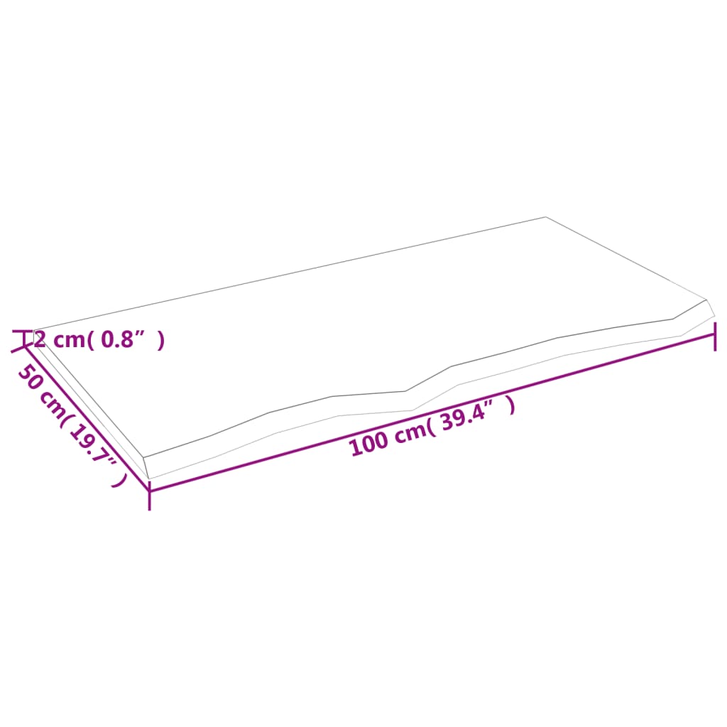 vidaXL Vegghylle mørkebrun 100x50x2 cm behandlet heltre eik