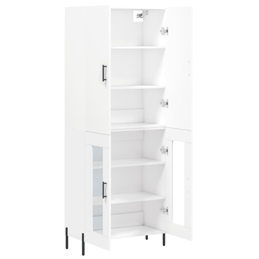 vidaXL Highboard hvit 69,5x34x180 cm konstruert tre