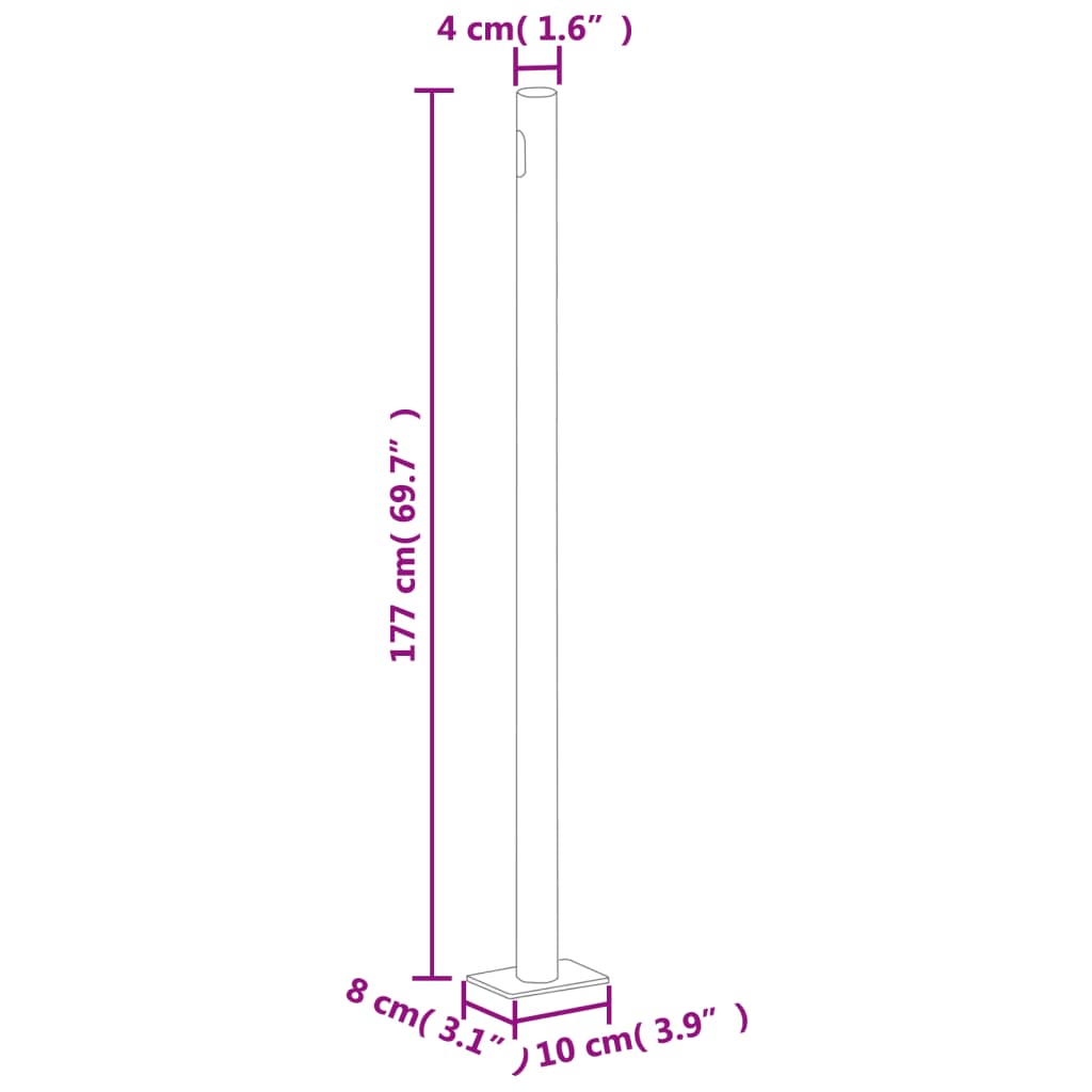 vidaXL Uttrekkbar sidemarkise 180x600 cm svart