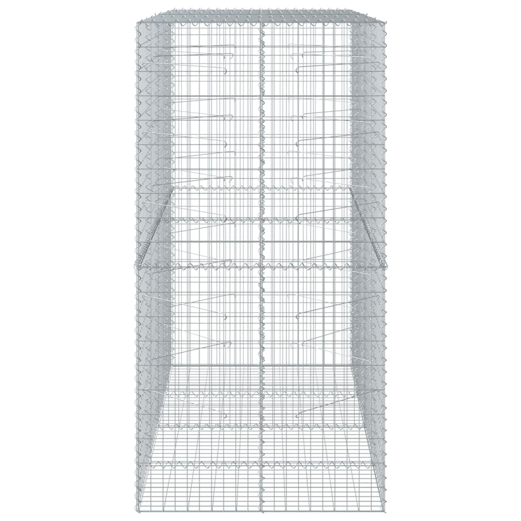 vidaXL Gabionkurv med deksel 200x100x200 cm galvanisert jern