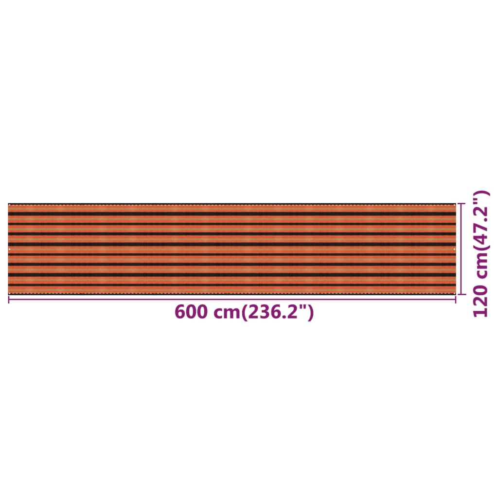 vidaXL Balkongskjerm flerfarget 120x600 cm HDPE