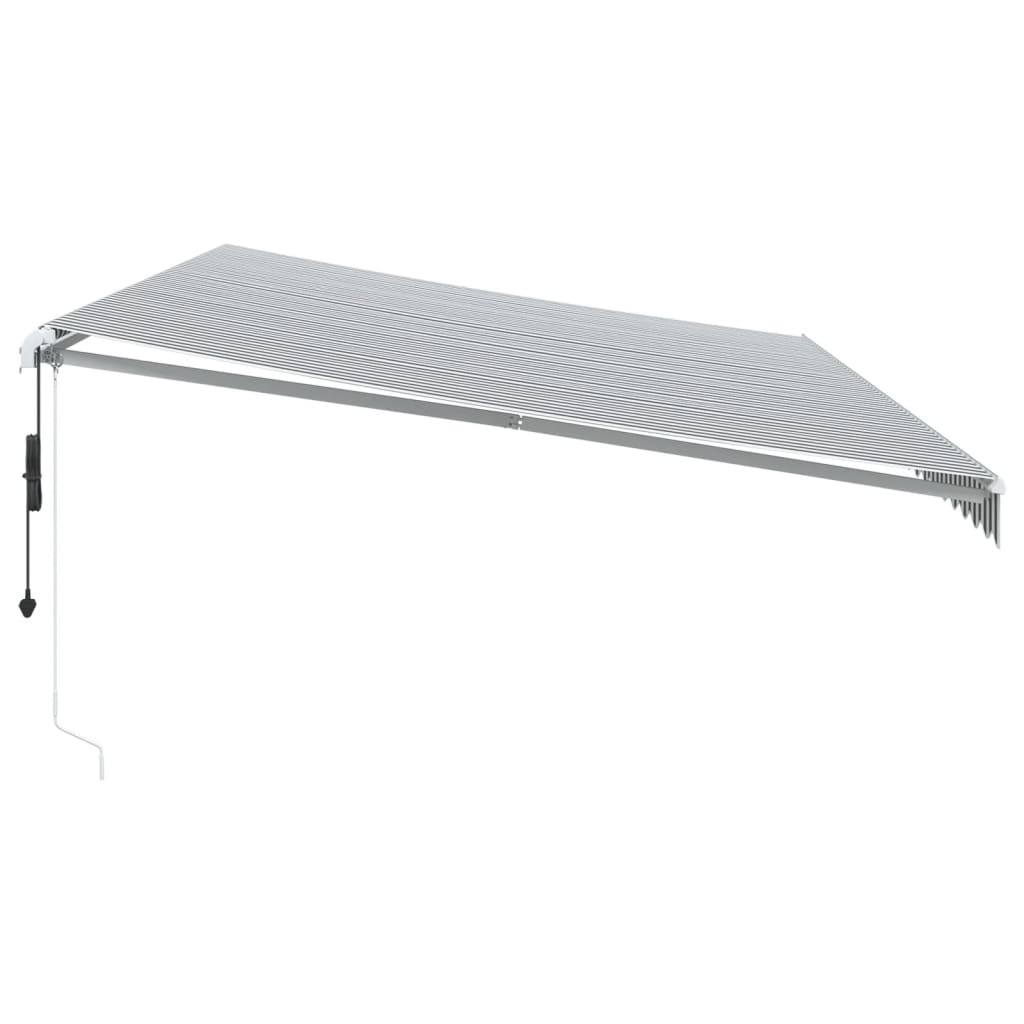 vidaXL Automatisk uttrekkbar markise LED antrasitt og hvit 600x350 cm