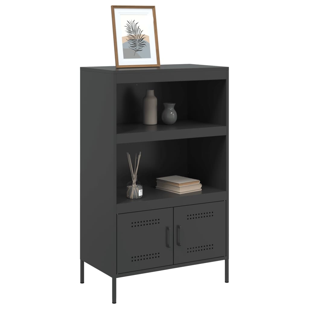 vidaXL Highboard svart 68x39x113 cm stål