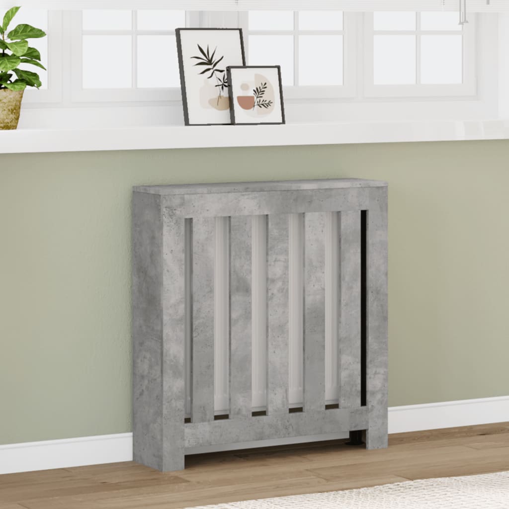 vidaXL Radiatordeksel betonggrå 78x20x82 cm konstruert tre