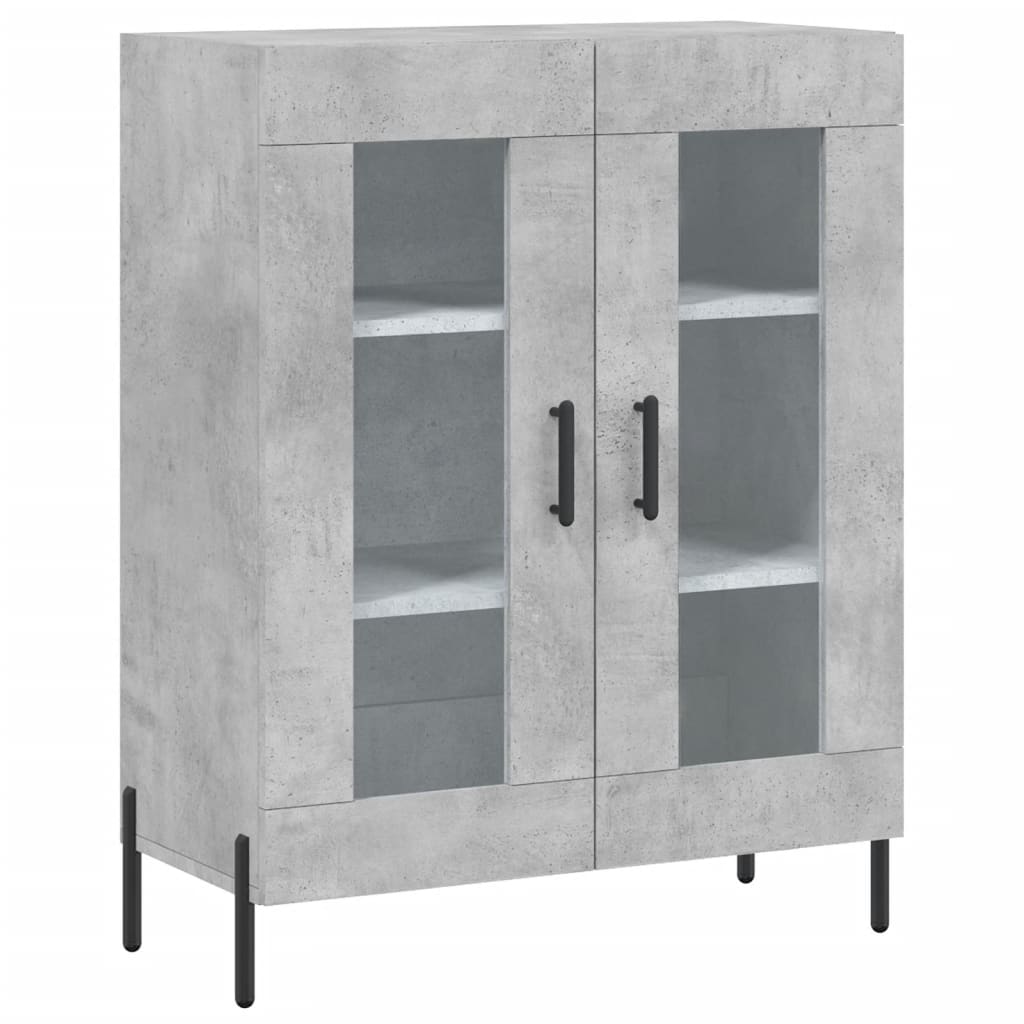 vidaXL Highboard betonggrå 69,5x34x180 cm konstruert tre