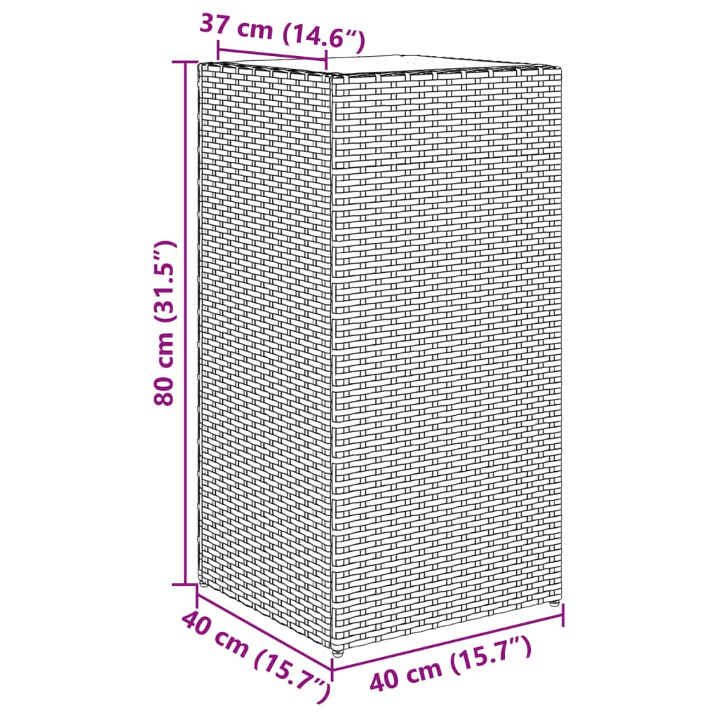 vidaXL Plantekasser 2 stk svart 40x40x80 cm polyrotting