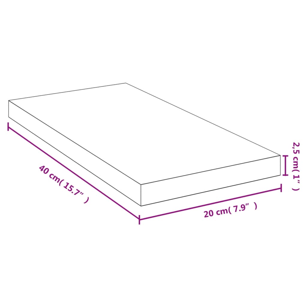 vidaXL Vegghylle 40x20x2,5 cm bambus