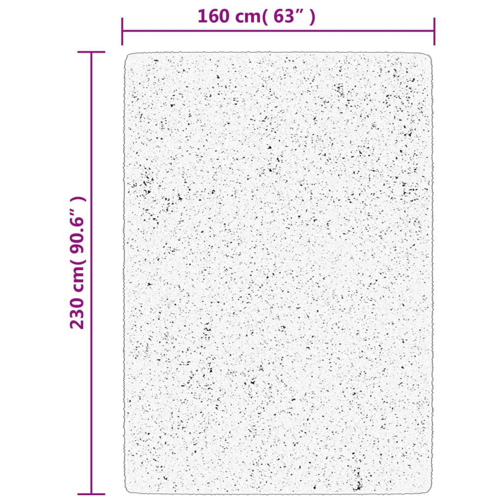 vidaXL Tykt teppe PAMPLONA høy luv moderne grå 160x230 cm