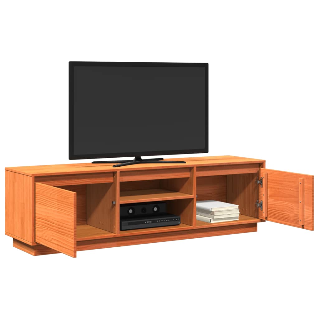 vidaXL TV-benk voksbrun 140x35x40 cm heltre furu