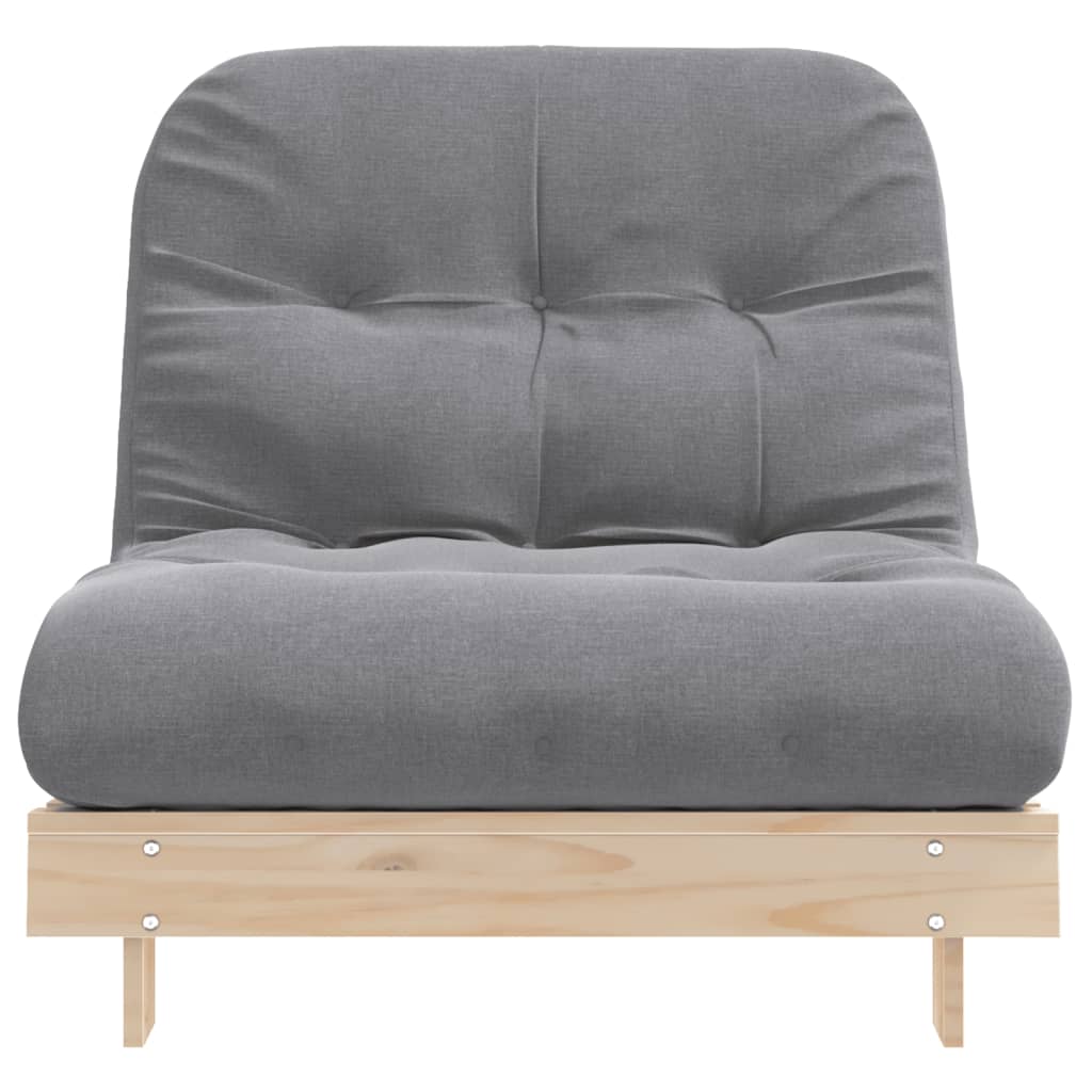 vidaXL Futonsofa med madrass 80x206x11 cm heltre furu