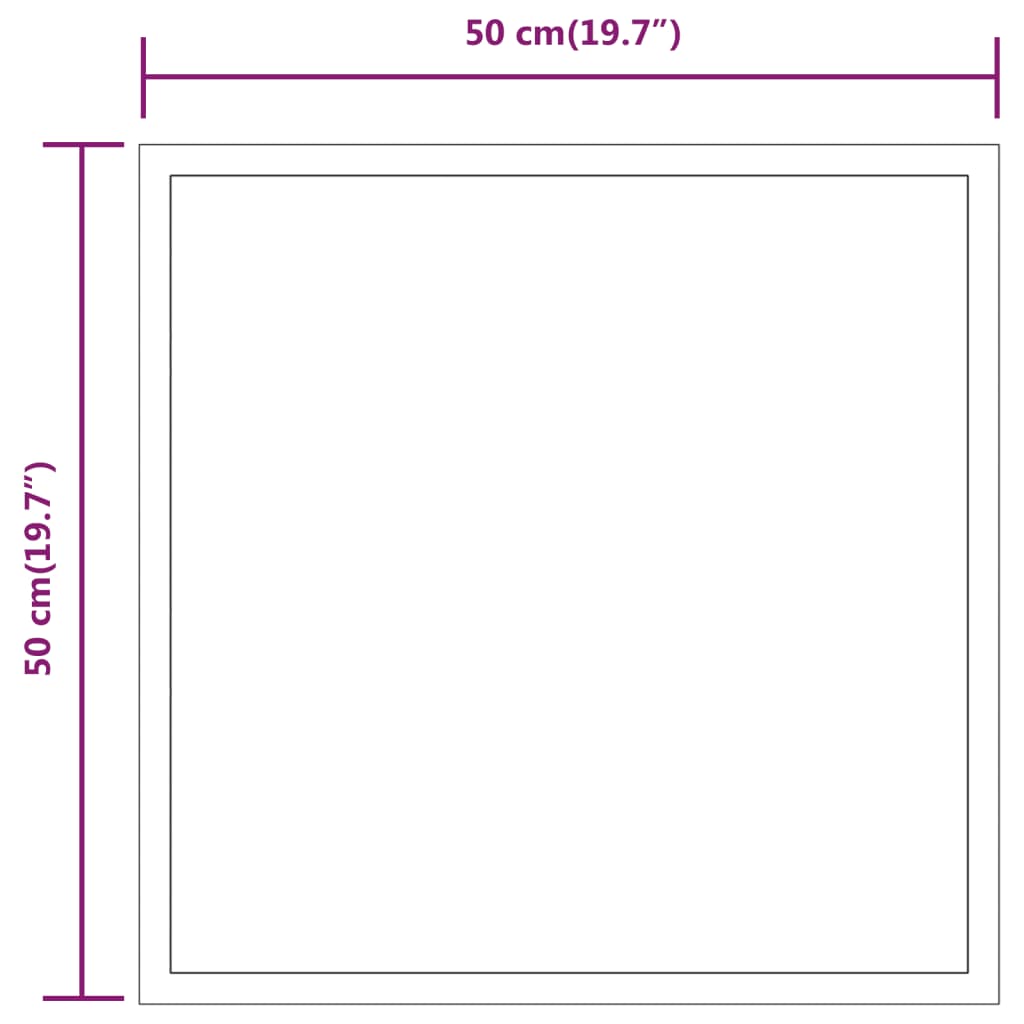 vidaXL Baderomsspeil med LED 50x50 cm