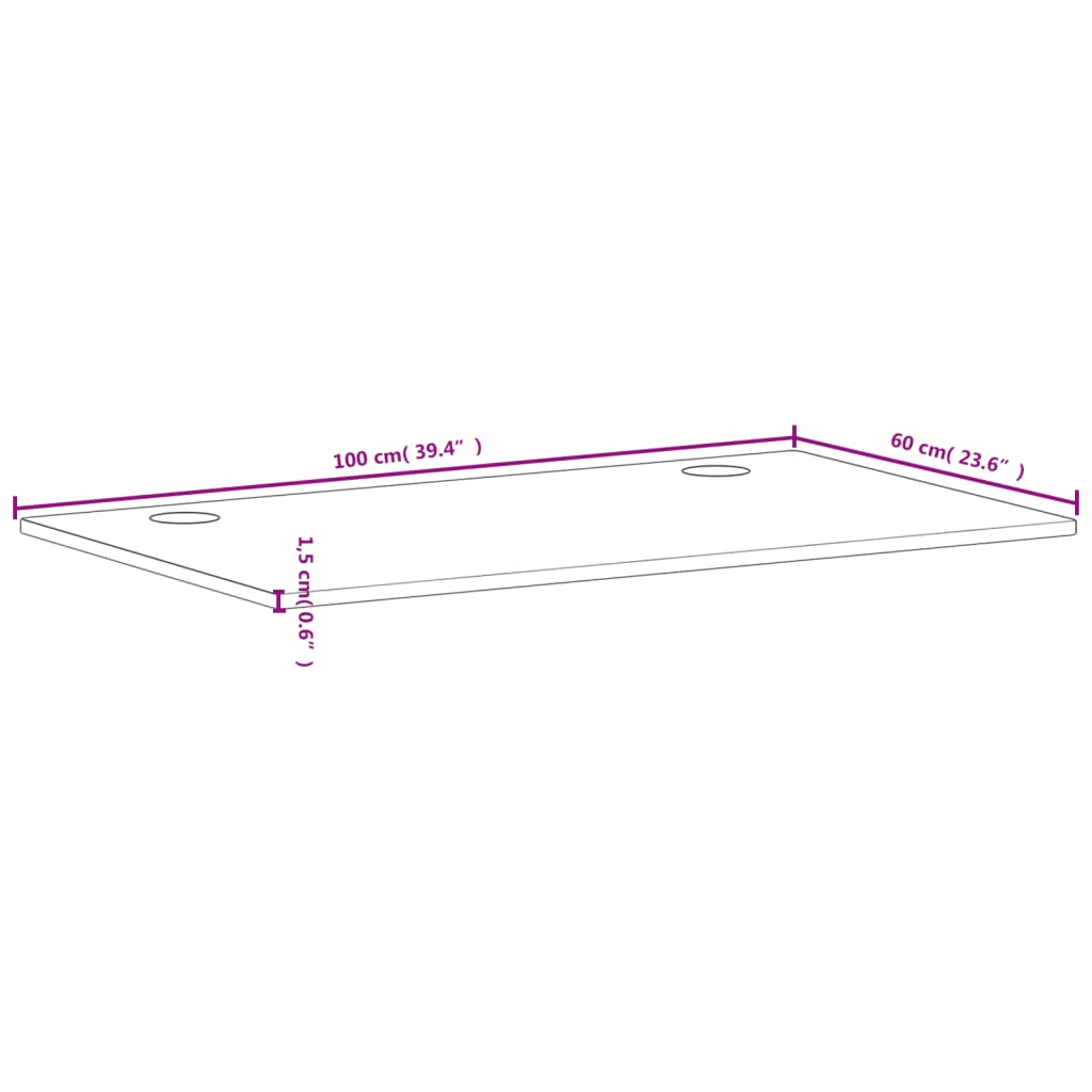 vidaXL Bordplate 100x60x1,5 cm heltre bøk