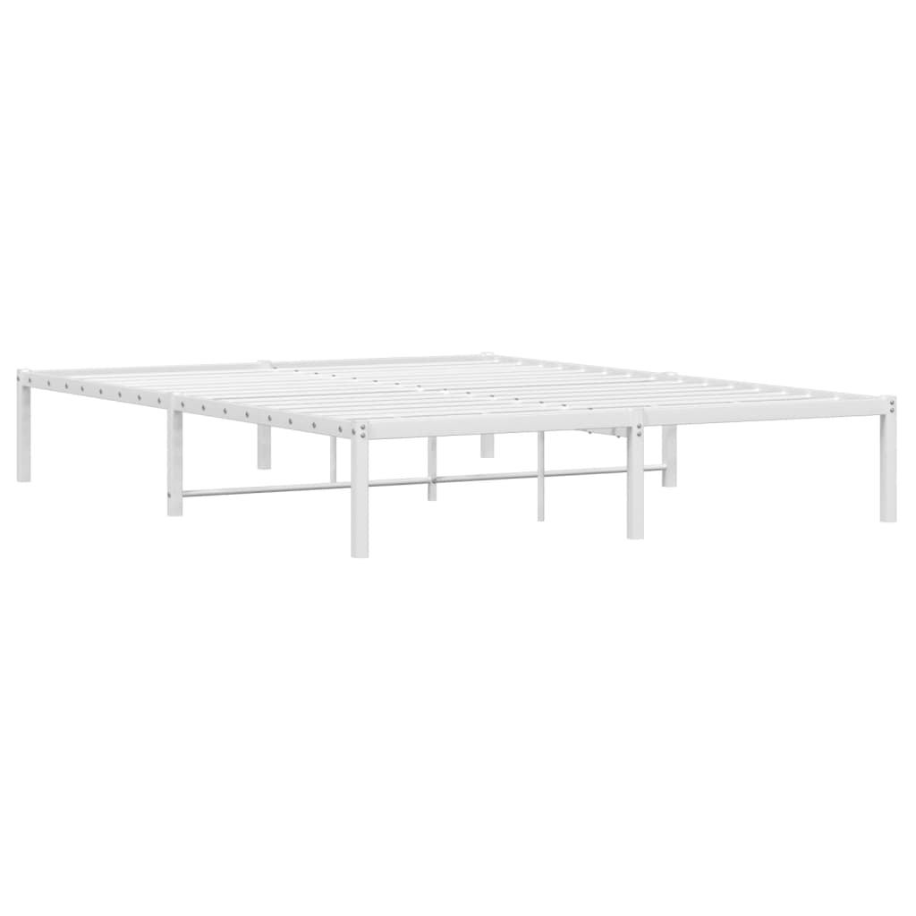 vidaXL Sengeramme i metall hvit 150x200 cm