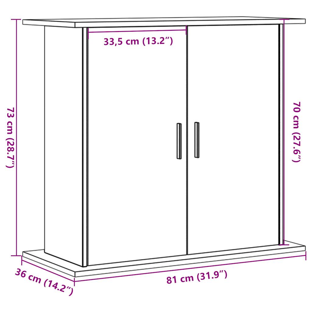 vidaXL Akvariumstativ gammelt tre 81x36x73 cm konstruert tre