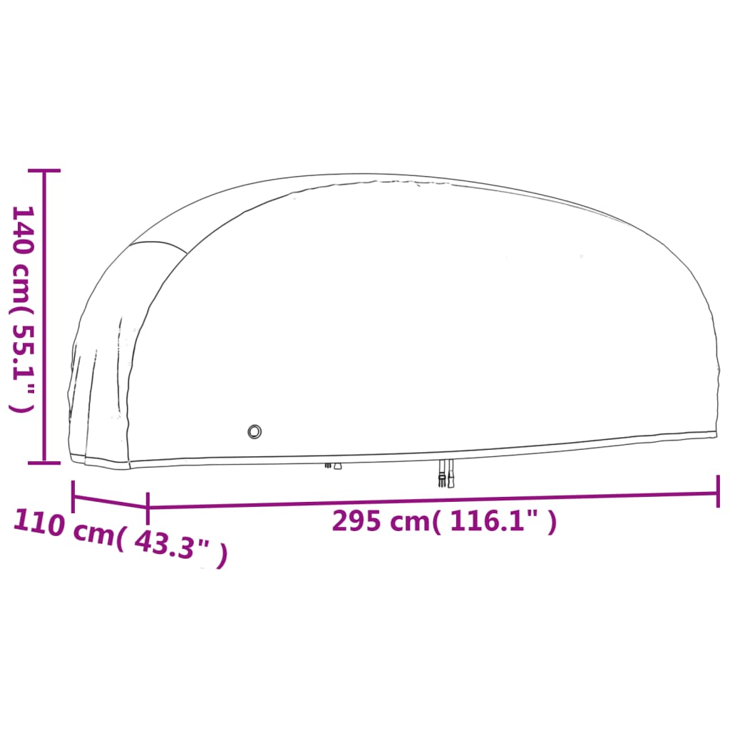 vidaXL Motorsykkeltrekk svart 295x110x140 cm 210D oxford