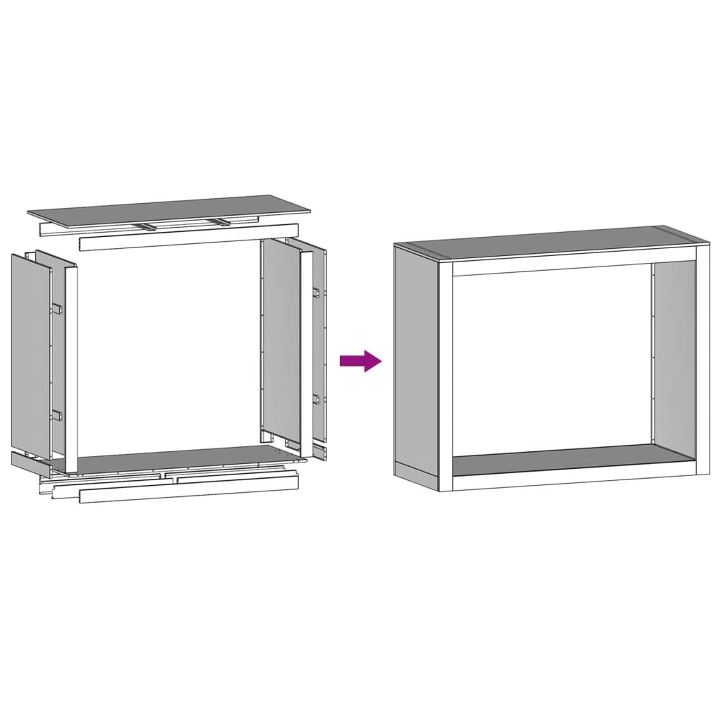 vidaXL Vedstativ antrasitt 100x40x80 cm stål