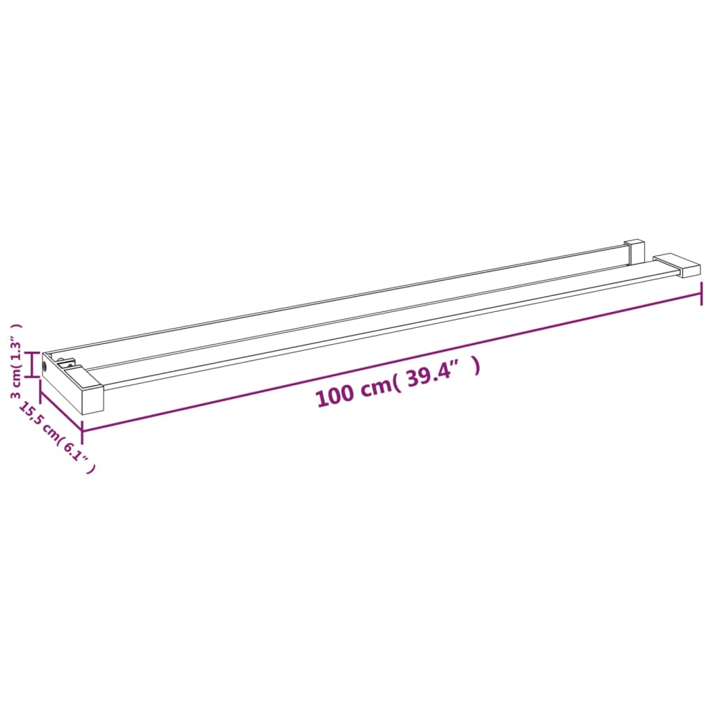 vidaXL Dusjhylle for dusjvegg hvit 100 cm aluminium